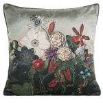 Dekoratiivne sametist lilledega padjap&uuml;&uuml;r 45x45 cm