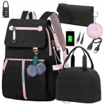 Kooliseljakoti komplekt, 37 l, 7-osaline, must