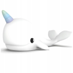 Laste &ouml;&ouml;lamp Narwhal, Usb Led, v&auml;rvimuutus