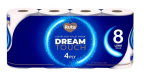 Tualettpaber Ruta Dream Touch 4-kihiline valge, 8 rulli