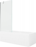 Mexen Cubik ristk&uuml;likukujuline vann m&otilde;&otilde;tmetega 160 x 70 cm koos &uuml;mbrise ja 1-lehega 80 cm l&auml;bipaistva, kroomiga, Mexen Cubik stačiakampė vonia 160 x 70 cm su apdaila ir 1 sparno 80 cm ekranu, skaidri, chromuota - 550316070X9508000001