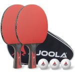 Lauatennise komplekt JOOLA Duo Carbon, 2 reketit, 3 pallid, must/punane