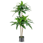 Kunsttaim, 140 cm k&otilde;rge kunstlik dracaena taim 92 lehega ja sisseehitatud tsemendipotiga, 140 cm, Roheline