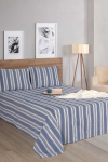 Voodipesukomplekt Soft Line, 220x240 cm, 3-osaline, sinine/valge