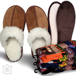 Kinkekomplekt 3-&uuml;hes: seemisnahast Nowo&reg; lambavillaga sussid, Vincent Creation&reg; villased sokid ja meriinotaldad