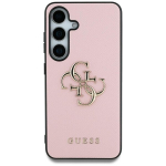 Arvake PU Teras 4G Metalllogo Tagakate Samsung Galaxy S25 Ultra Roosa jaoks