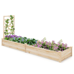 Costway k&otilde;rgendatud kuusepeenar koos v&otilde;rega taimekastiga aiav&otilde;re 235 x 63 x 102 cm naturaalne