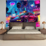 Jaapani Stiilis Linnatulede Autoteisriie Pickify, 149.86cm X 204.98cm