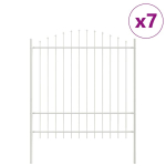 vidaXL Aiandus aiapaneel 7 pcs Valge 170 x 215 cm Pulberv&auml;rvitud teras