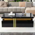 Diivanilaud, MDF, 2 sahtlit, must, 100x50x40 cm, 1 tk