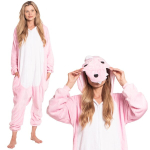 Naiste &uuml;hes t&uuml;kis Kigurumi pidžaama, dinosaurus kost&uuml;&uuml;m, roosa, 175-185 cm, XL, XL