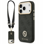 GUESS &uuml;mbris 4G Strass logoga suur rihm MagSafe iPhone 17 Pro metall