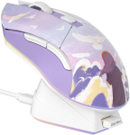 DAREU Sakura juhtmeta m&auml;nguhiir laadimisjaamaga, laetav RGB, lilla