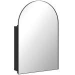 Vannitoa peegelkapp, seinakapp, metallist, 50 &times; 12 &times; 76 cm, must