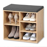 Shoe cabinet - Kesper - Wooden chest of drawers with seating - Brown - Wood - Particleboard
