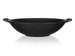 Malmpann Wok, must, suur, raske, 36,5 cm