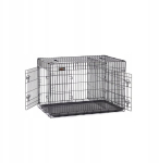 Kutsika puuri 2 uksega, Must, XXL (122X74, 5X80, 5cm), Eemaldatava vaheseinaga