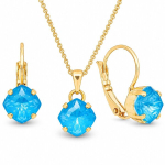 Ehtekomplekt naistele &bdquo;Magical Square (Electric Blue Ignite)&ldquo; Swarovski&reg; kristallidega