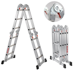 Kokkupandav alumiiniumredel StandHeiz 4x3, 12 astet, 344 cm, trafo, 150 kg