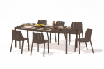 7-osaline aiam&ouml;&ouml;bli komplekt Tiberina Bistrot/Tevere laud 147&ndash;211 cm, Terra