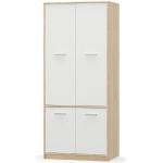 Riidekapp Tips 4D, 83x55.3x195.5 cm, valge/pruun