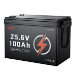 24V 100Ah LiFePO4 liitiumaku, 4000+ laadimists&uuml;klit, 100A BMS Bluetooth'iga