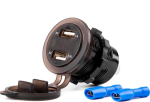 Amio mootorratta autolaadija 2x Usb voltmeeter