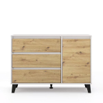 Kummut Mebelbos Borg 1d3s, 110x38,9x78,4 cm, pruuni/liivakarva
