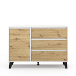 Kummut Mebelbos Borg 1d3s, 110x38,9x78,4 cm, pruun/valge