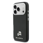 Karl Lagerfeldi k&otilde;vakaaneline nahk K&C pea pin MagSafe iPhone 17 Pro Max jaoks - Must