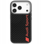iPhone 17 Pro musta s&uuml;sinikkiud MagSafe Audi Sporti telefonikott
