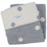 Puuvillane beebitekk, hernestega Womar 75 x 100 cm, valge/hall