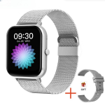 Nutikell Call Smart Watch Women Full Touch Clock_Mesh belt silver