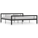 vidaXL voodiraam, must ja valge, metall, 180 x 200 cm