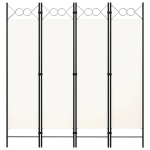 vidaXL 4 paneeliga ruumijagaja, valge, 160 x 180 cm