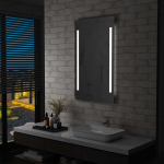 vidaXL vannitoa LED-seinapeegel 60 x 100 cm, Sidabro