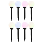 vidaXL &otilde;ue p&auml;ikeselambid, 8 tk, LED, kerakujuline 15 cm RGB, Balta