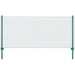 vidaXL traadist v&otilde;rkaed aiapostidega, teras, 25 x 0,75 m, roheline