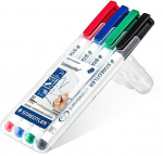 Tahvlimarkerite komplekt STAEDTLER Lumocolor slim 301, 4 v&auml;rvi
