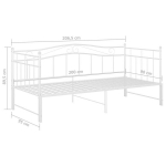 vidaXL lahtik&auml;iv diivanvoodiraam valge metall 90 x 200 cm