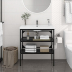 vidaXL vannitoa valamuraam, must, 79 x 38 x 83 cm, raud