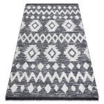 Vaip MOROC Zigzag 22319 Orgaaniline, EKO SISAL tupsud - kahel tasemel fliis hall / koor, valmistatud &uuml;mbert&ouml;&ouml;deldud puuvillast