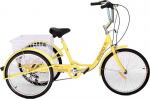Kolmerattaline jalgratas taastusraviks Enero Rower 24", 6 siiniga, kollane