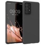 Silicone Case Soft Flexible Rubber Cover for Samsung Galaxy A03s black (Black)