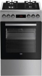 Beko FSMT55330DXDS pliit, 600mm, 500mm, 850mm, 60L, 4 tsooni, gaas, elektriline, ise puhastuv, 8 funktsiooni