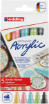 Edding akr&uuml;&uuml;lmarkerid 5100, pastelltoonide komplekt, 5 tk., e-5100/5S acrylic marker medium pastel