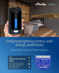 Shelly Dimmer 0/1-10V PM G4, nutikas valgusl&uuml;liti, Wi-Fi, Zigbee, Bluetooth, Matter, 110-240V AC, 50/60Hz, 13A, MQTT, Webhooks