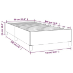 vidaXL voodiraam, must, 90x190 cm, samet