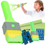 Maagiline pintslimaal heleda pliiatsiga, fluorestseeruvate &scaron;abloonidega