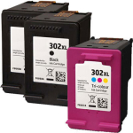 ANALOOG TINTIDE KOMPLEKT 302XLBK x2 + HP 302XL TriColor BRAND NEW!